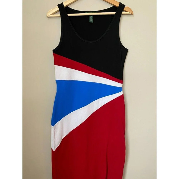 Lauren Ralph Lauren Size Small Sleeveless Bodycon Colorblock Stretch Midi Dress - Picture 4 of 16